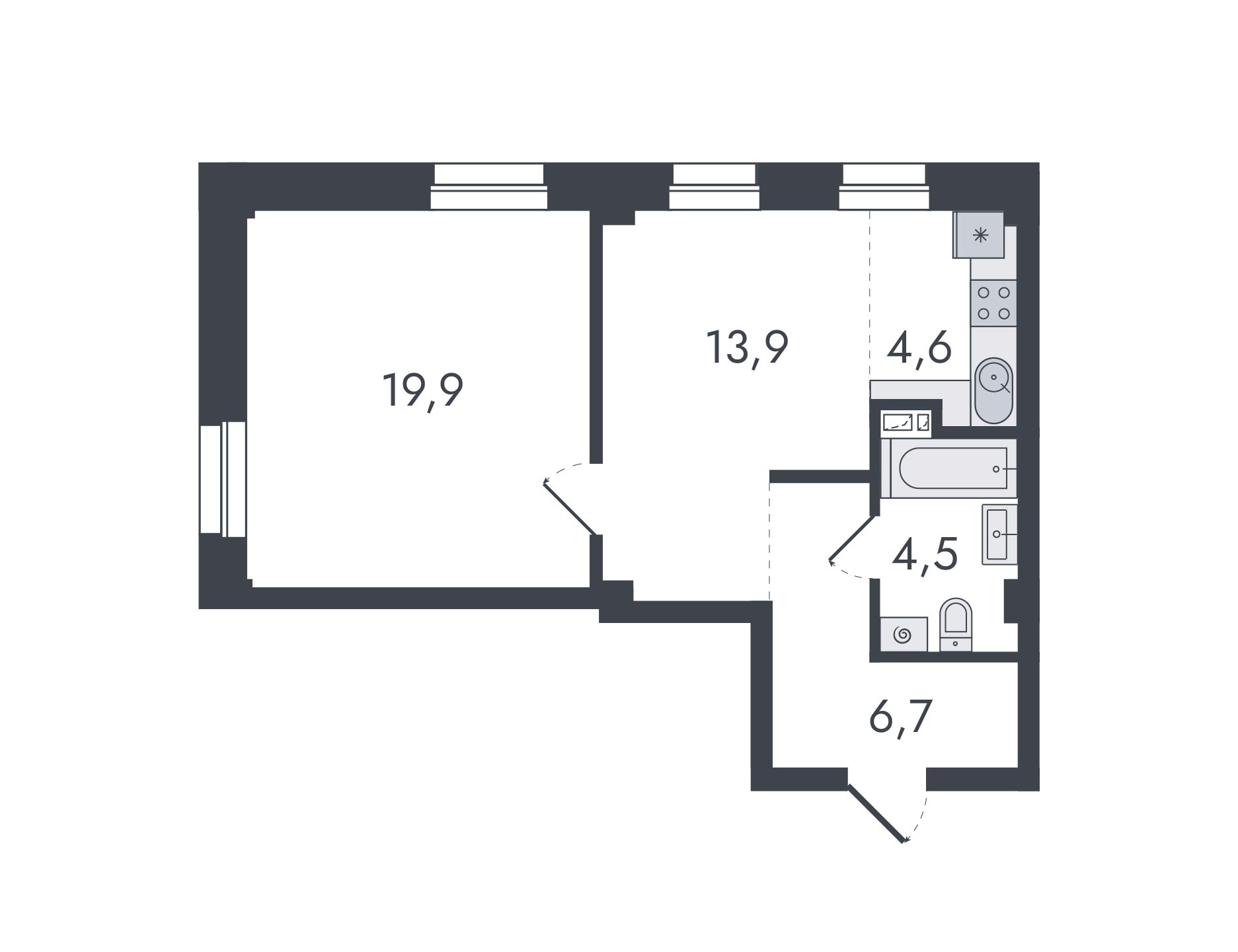 планировка квартиры 50 м2